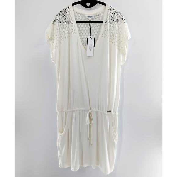 Calvin Klein Swim Cover Up Tunic White Size L XL - Picture 7 of 12